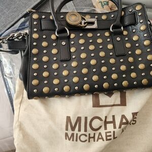 Michael Kors Black and Gold Studded Women's Bag